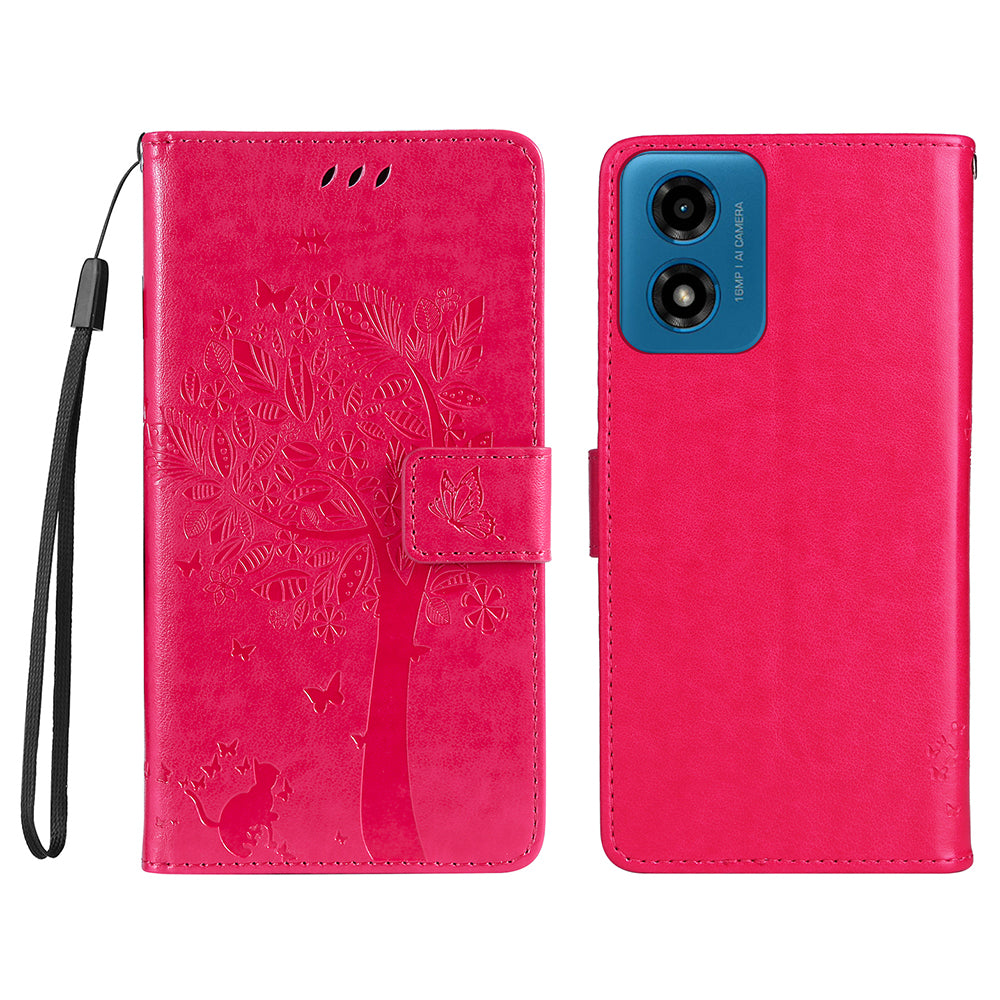 KT Imprinting Flower Series-3 For Motorola Moto G04 4G / G24 4G Case Tree Pattern Leather Flip Phone Cover KT Imprinting Flower Series-3 For Motorola Moto G04 4G / G24 4G Case Tree Pattern Leather Flip Phone Cover